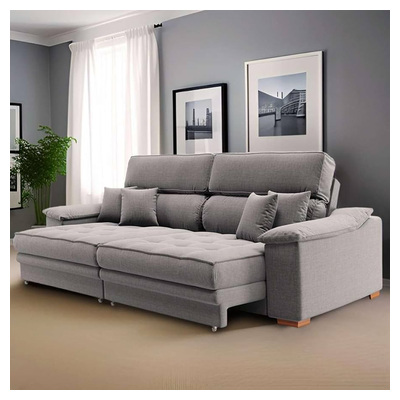 Sofá 4 Lugares Retrátil e Reclinável