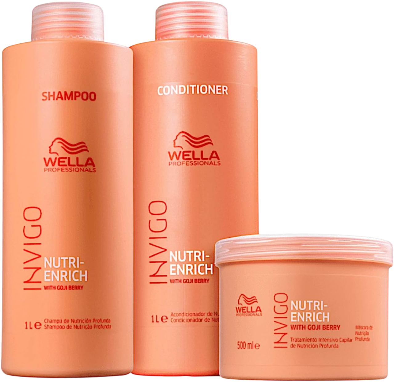 Kit Wella Invigo Nutri-Enrich Shampoo + Condicionador + Máscara 2,5L Profissional